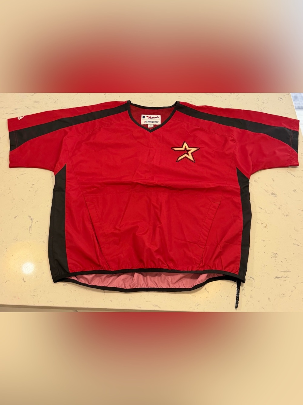 Vintage Houston Astros batting practice windshirt Men’s Sz L Brick Red Majestic